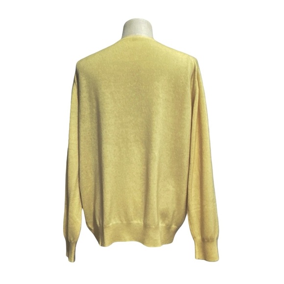 Malo Men’s Yellow Cashmere V-Neck Sweater. XL - Picture 8 of 15